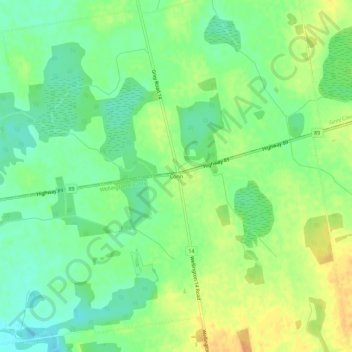 Mapa topográfico Conn, altitud, relieve