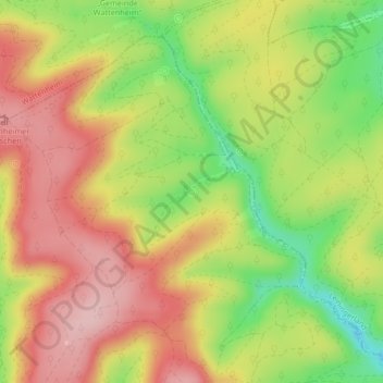 Mapa topográfico Isenach Ursprung, altitud, relieve