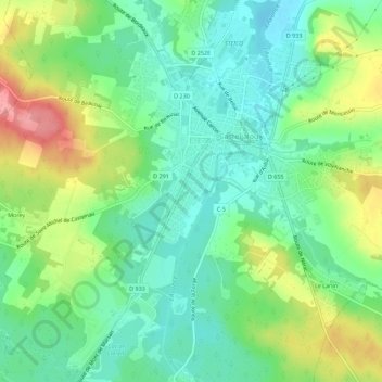 Mapa topográfico Saint-Gervais, altitud, relieve