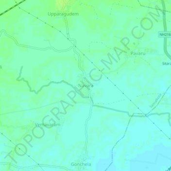 Mapa topográfico Navara, altitud, relieve