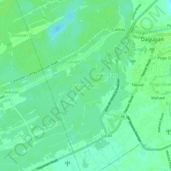Mapa topográfico Talaeb West, altitud, relieve