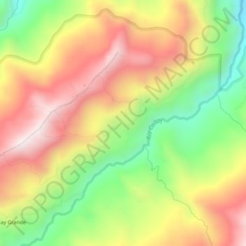 Mapa topográfico Collay Chico, altitud, relieve