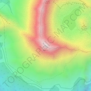 Mapa topográfico Pico del Fraile, altitud, relieve