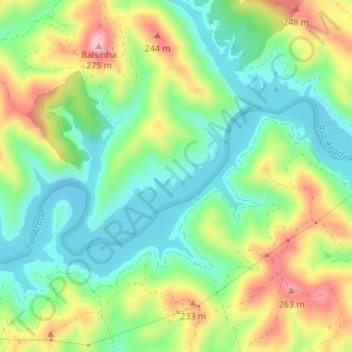 Mapa topográfico Pego Escuro, altitud, relieve