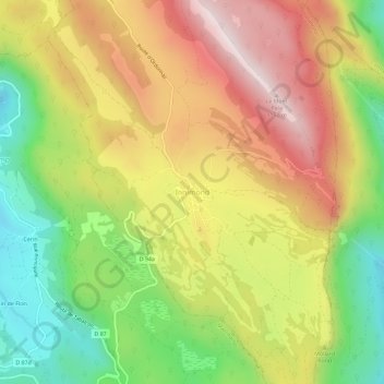 Mapa topográfico Innimond, altitud, relieve