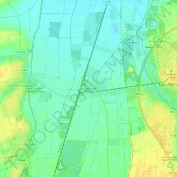 Mapa topográfico Dürnachhöfe, altitud, relieve