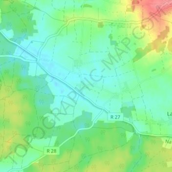 Mapa topográfico Pellndorf, altitud, relieve