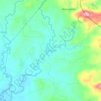 Mapa topográfico Maligaya, altitud, relieve