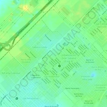 Mapa topográfico Manzana 104-A, altitud, relieve
