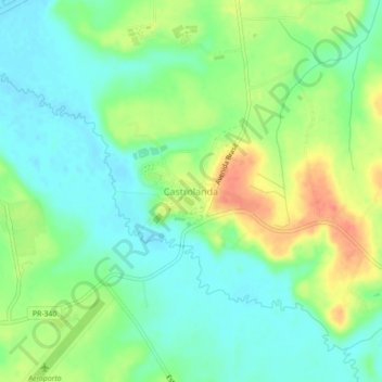 Mapa topográfico Castrolanda, altitud, relieve