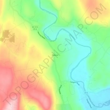 Mapa topográfico Atwood, altitud, relieve