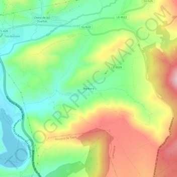 Mapa topográfico Benllera, altitud, relieve
