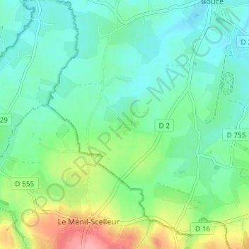 Mapa topográfico La Frênaie, altitud, relieve
