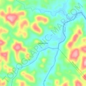 Mapa topográfico Samaritana, altitud, relieve