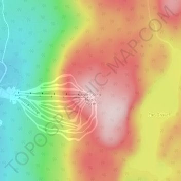 Mapa topográfico Mont Grand-Fonds, altitud, relieve