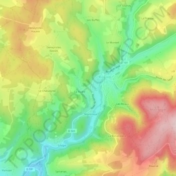 Mapa topográfico Le Collet, altitud, relieve