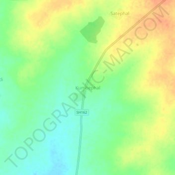 Mapa topográfico Kumbephal, altitud, relieve