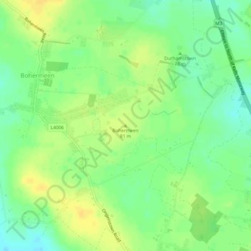 Mapa topográfico Bohermeen, altitud, relieve
