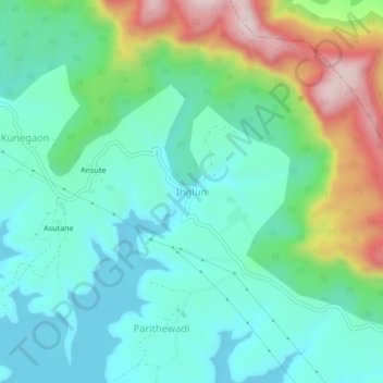 Mapa topográfico Inglun, altitud, relieve