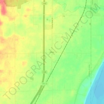Mapa topográfico Clover, altitud, relieve