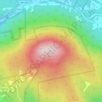 Mapa topográfico Mount Tobias, altitud, relieve