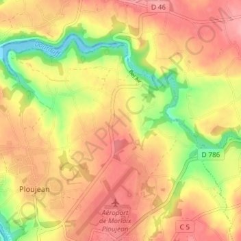 Mapa topográfico La Villeneuve, altitud, relieve