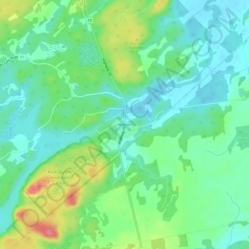 Mapa topográfico Morton, altitud, relieve
