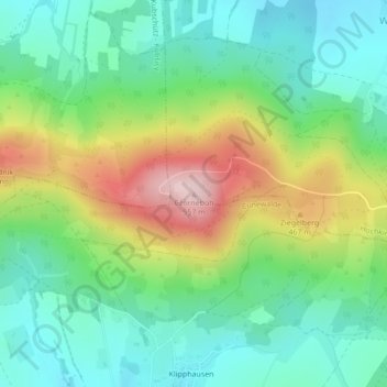 Mapa topográfico Czorneboh, altitud, relieve