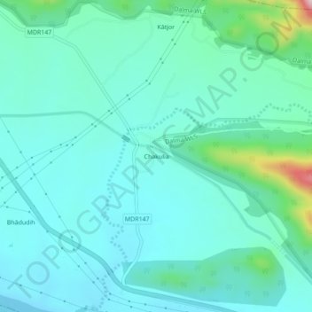 Mapa topográfico Chakulia, altitud, relieve
