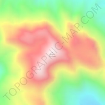 Mapa topográfico Mount Elephant, altitud, relieve