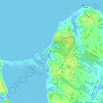 Mapa topográfico Maidstone Park, altitud, relieve