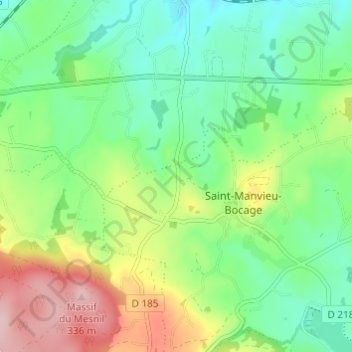 Mapa topográfico La Renaudière, altitud, relieve