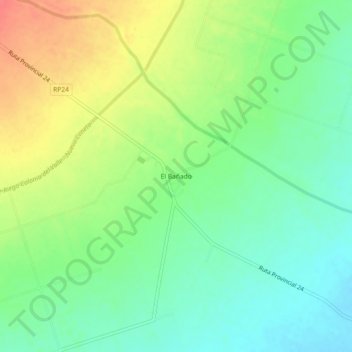 Mapa topográfico El Bañado, altitud, relieve