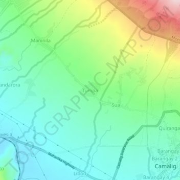 Mapa topográfico Tumpa, altitud, relieve