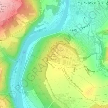 Mapa topográfico Dillberg, altitud, relieve
