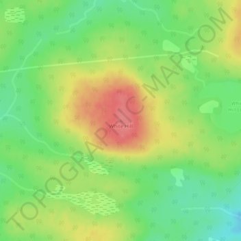 Mapa topográfico White Hill, altitud, relieve
