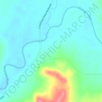 Mapa topográfico Dwarda, altitud, relieve
