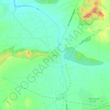 Mapa topográfico Lakhond, altitud, relieve