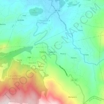 Mapa topográfico Regoufe, altitud, relieve