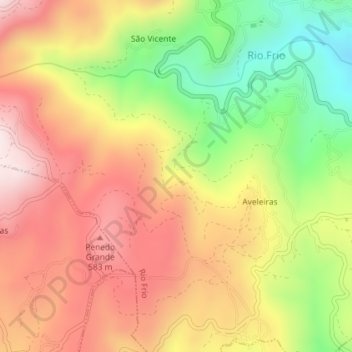 Mapa topográfico Eiravade, altitud, relieve