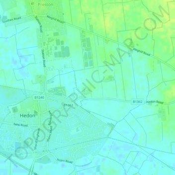 Mapa topográfico Magdalen Hill, altitud, relieve