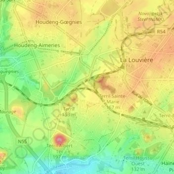Mapa topográfico La Paix, altitud, relieve