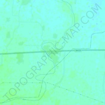 Mapa topográfico Parbalpur, altitud, relieve