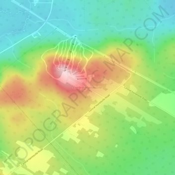 Mapa topográfico Central Hainesville, altitud, relieve