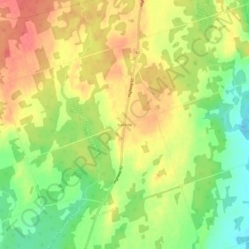 Mapa topográfico Ivanhoe, altitud, relieve