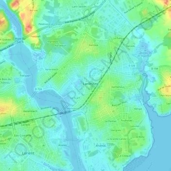 Mapa topográfico Le Corpont, altitud, relieve
