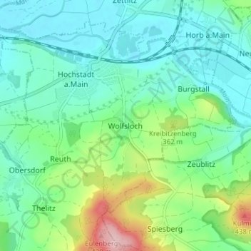 Mapa topográfico Wolfsloch, altitud, relieve
