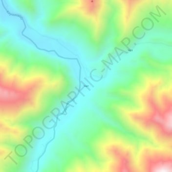 Mapa topográfico Chat, altitud, relieve