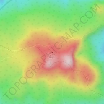 Mapa topográfico Volcán Barva, altitud, relieve