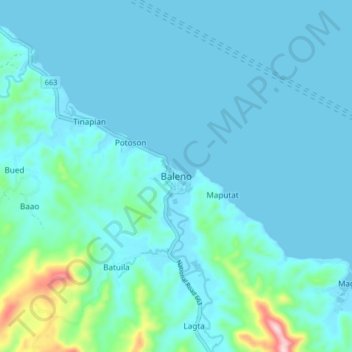 Mapa topográfico Baleno, altitud, relieve